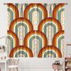 Geometrisch Groovy Patroon Gordijnen Vintage Jaren 70 Retro Jaren 60 Abstracte Kunst Esthetisch Gordijn met Stangzak voor Slaapkamer Woonkamer