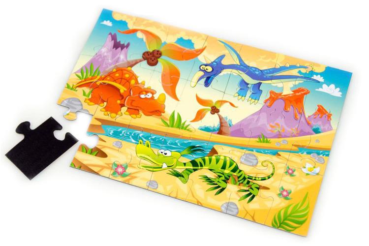 Magnetic puzzle - dinosaurs / 21 pcs.