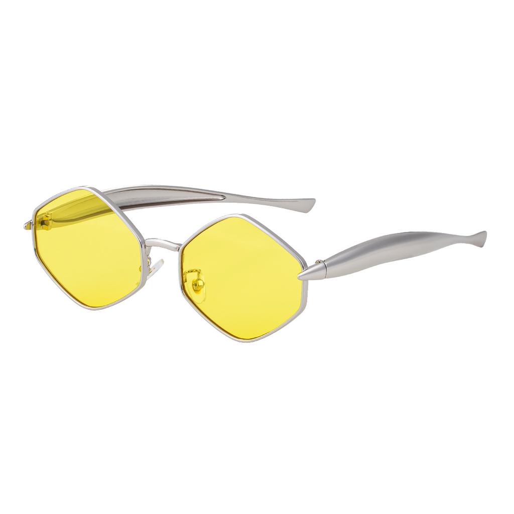 Popular y2k Metal Hexagon Sunglasses Women For Men Luxury Brand Designer Sun Glasses Steampunk Vintage Small Frame Shades UV400