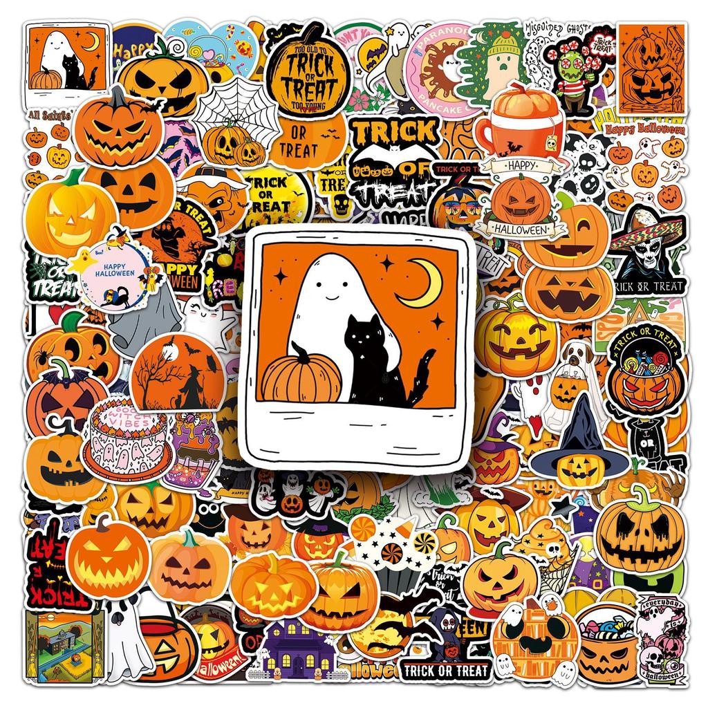200 Halloween Doodle Personality Cartoon Festival Children's DIY Hand Ledger Skateboard Suitcase Stickers