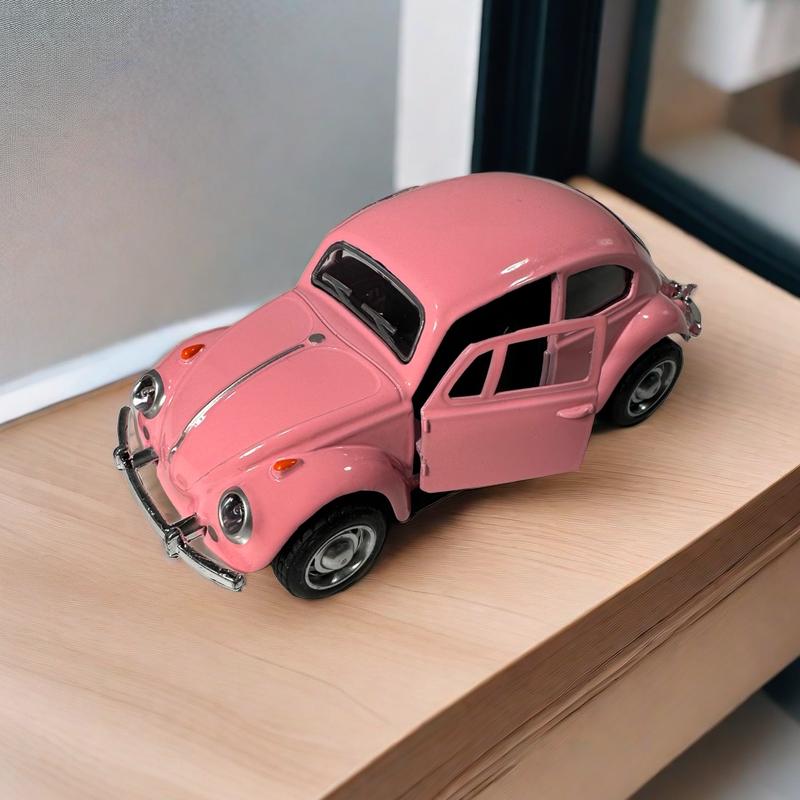 Non toxique 1:Voiture Alliage Échelle 38 Jaune Rose Double Porte Voiture à Inertie à Tirer Modèle de Voiture Beetle Rétro Alliage Jouet Décoration de Table