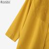 ZANZEA Women Casual Classic Collar Solid Color Loose Long Sleeve Button Blouse
