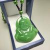 Green Jade Hand-Carved Fox Koi Hollow Jade Pendant Necklace Multicolor Chinese Amulet Women Man'S Lucky Jewelry Gift