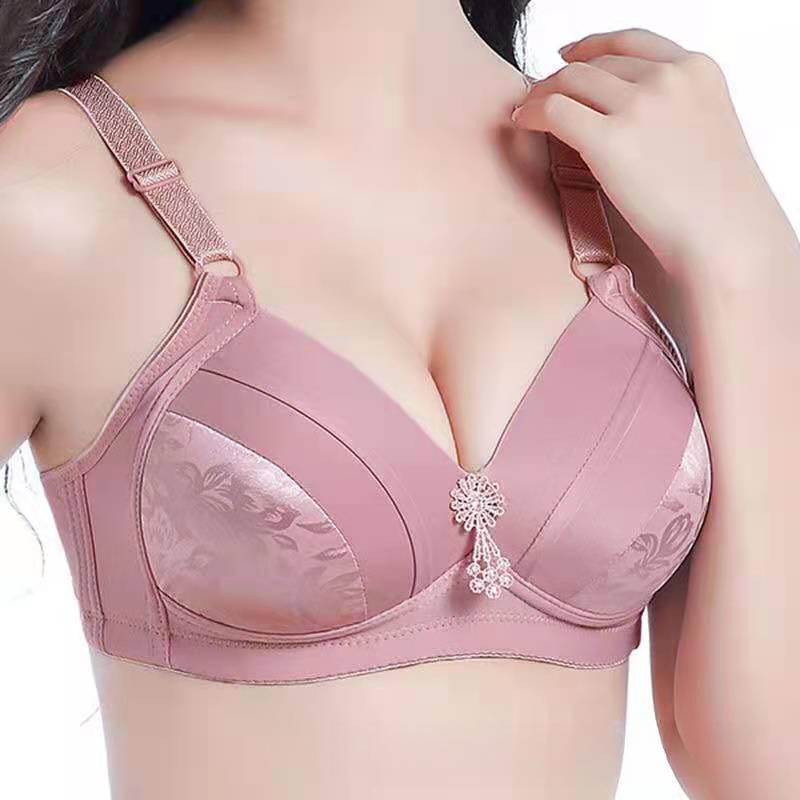 Large Size Thin Without Steel Ring Underwear, Comfortable Gathering, Breathable Bra, Middle-aged and Elderly Bra