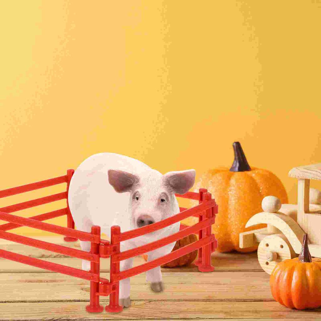 50 Pcs Miniature Zoo Fencing Accessories Plastic Fence Toys Farm Gate Garden Supplies Simulation Safe Trellis Gates Landscaping