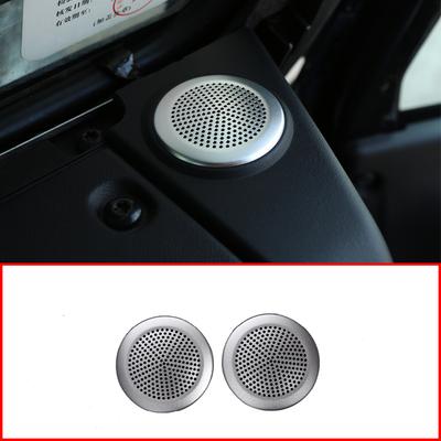 Für Land Rover Defender 110 2015- Auto Styling Aluminiumlegierung Silber Armaturenbrett Runde Lautsprecherabdeckung Aufkleber Autozubehör