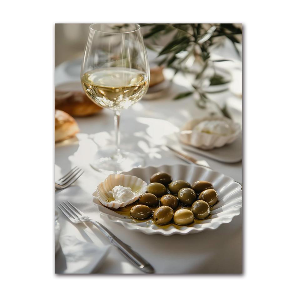 Italian Lemon Orange Olive Tree Retro Mediterranean Greece Landscape Poster Canvas Painting Wall Art Pictures Home Decoration