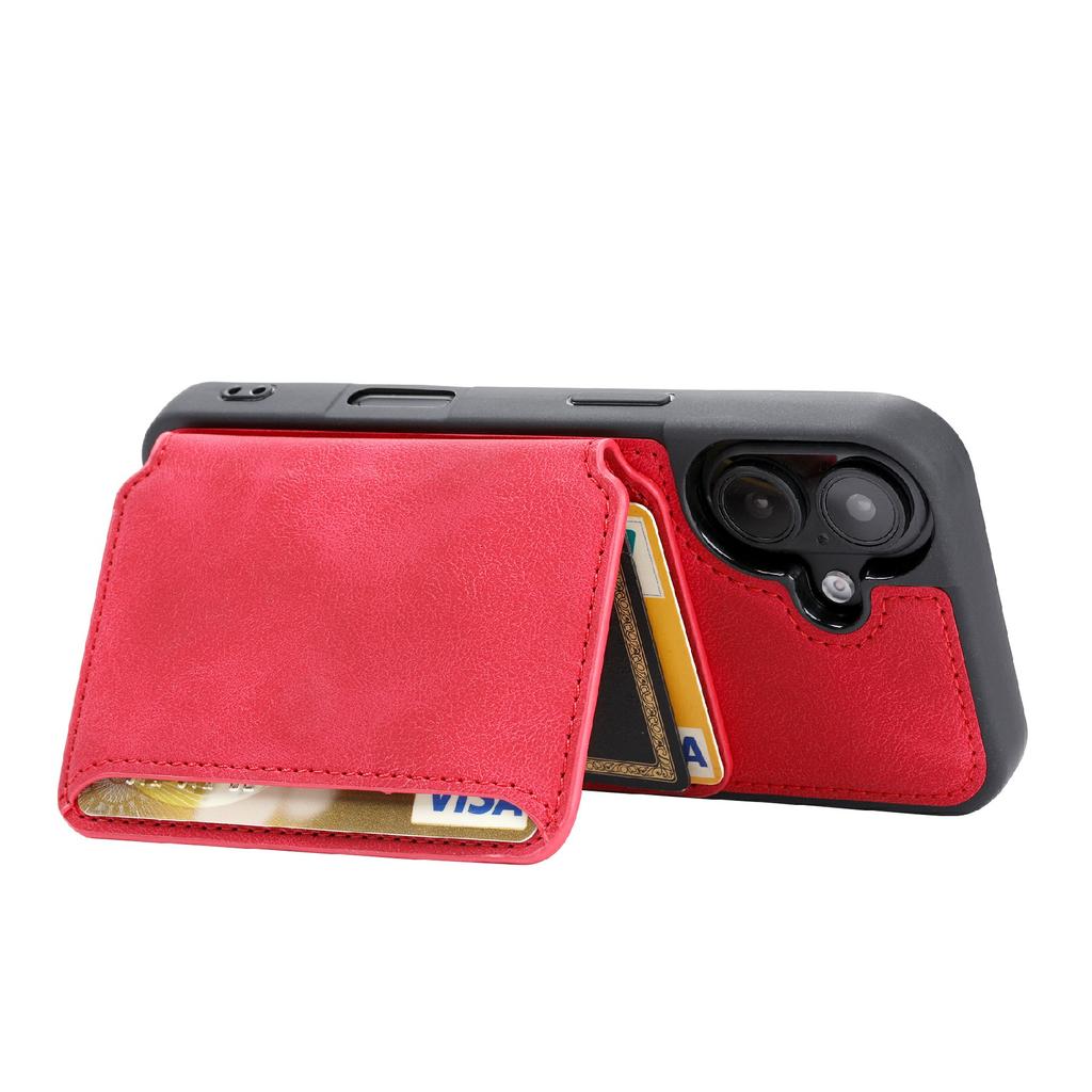 For iPhone 16 Case Wallet Card Slot TPU+PU Leather Back Phone Cover