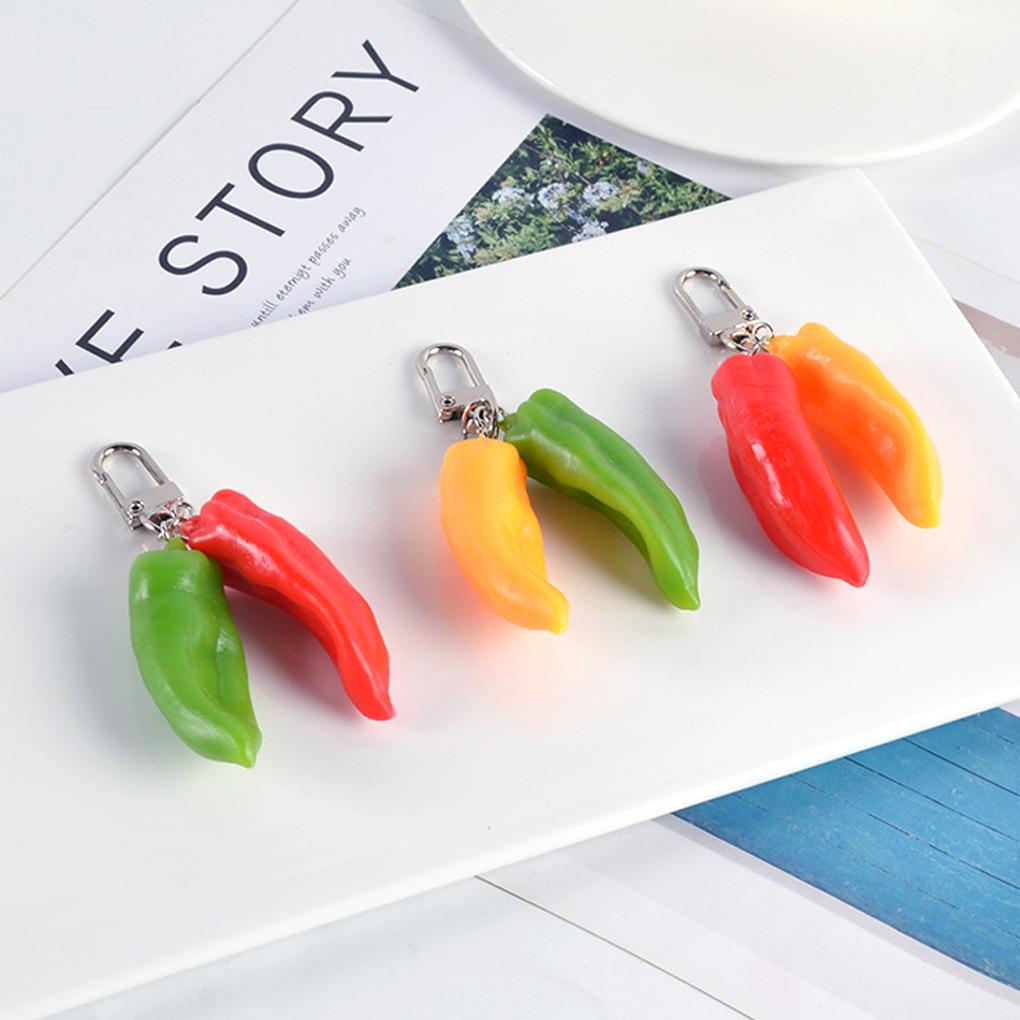 Chain Ring Fashion Chilli Garlic Keychain Bag Portable Pendant Hanging Handbag Holder Wallet Decoration for Woman Man
