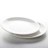 Churong 10-inch White Porcelain Moon Steak Plates (2-pack)