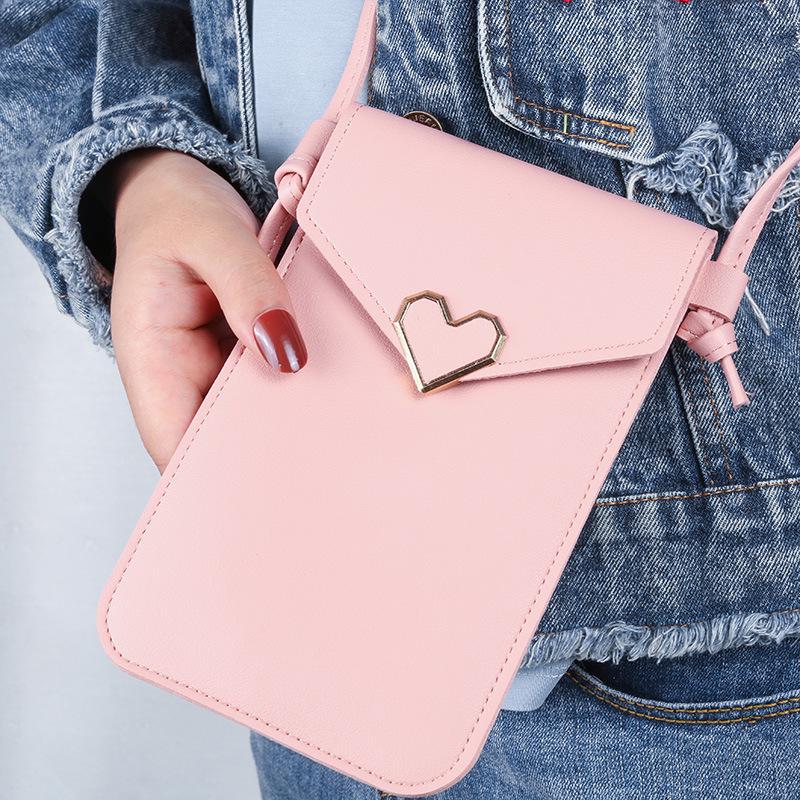 Women's Trendy PU Leather Phone Wallet & Retro Crossbody Coin Purse