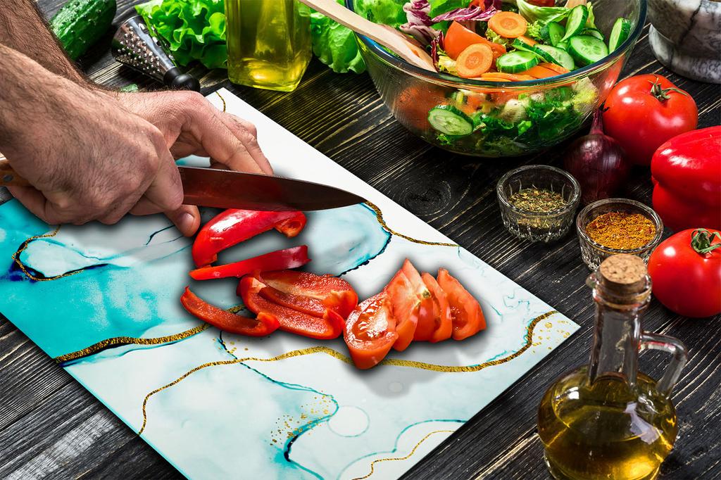 GLASS CUTTING BOARD 52x40 MARBLE