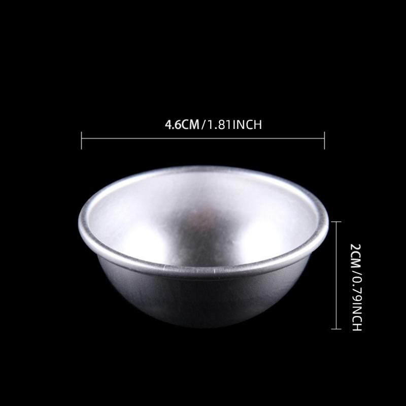 Set Of 50 Hemispheres Baking Molds Silver Aluminum Cake Tins for Wedding Cakes and Mousses Puddings Bakewares