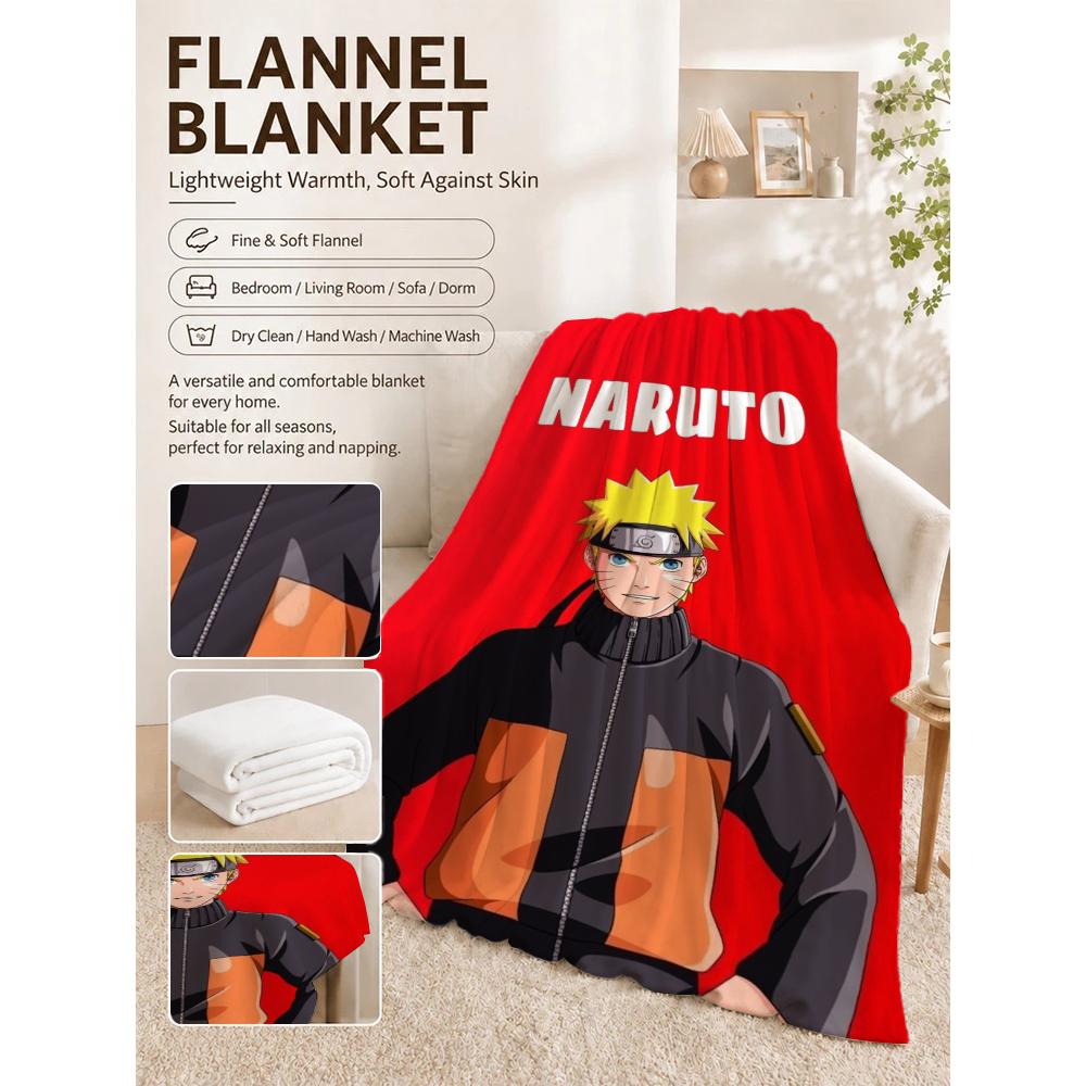 Naruto'S Ninja Way Anime Cartoon Flannel Blanket Skinfriendly Warm Fleece Blanket For Living Room Air Conditioner Room Home Party Decor Christmas Gift