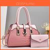 Sac Cabas Élégant en PU Texture Crocodile avec Design Spacieux et Forme de Coquillage Unique