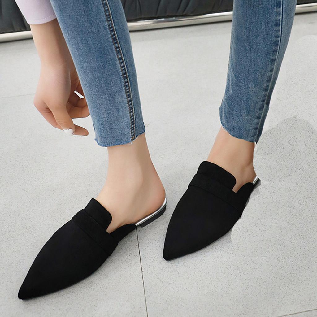 Women Pointed Toe Flats Sandals Casual Irregular Patchwork Slip On Shoes Elegant Comfortable Slippers Women Pointed Toe Flats Sandals Casual Irregular Patchwork Slip On Shoes Elegant Comfortable Slippers