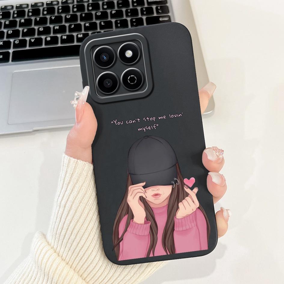 For Honor X7c 4G Case ALT-LX2 Shockproof Cover Sweet Girls Love Heart Soft Liquid Silicone Phone Cases For Honor 200 Smart Coque