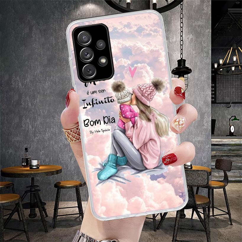 Girl Super Baby Mom Pink Soft Phone Case For Samsung Galaxy A12 A22 A32 A52 A72 A02S A51 A50S A71 A70 A31 A20S Note 20 Ultra S10