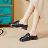 Baotou Hausschuhe Damen Retro Samt Warme Hausschuhe Damen Echtes Leder Mittleren Alters Ältere Damenschuhe Lammwolle Halbschuh