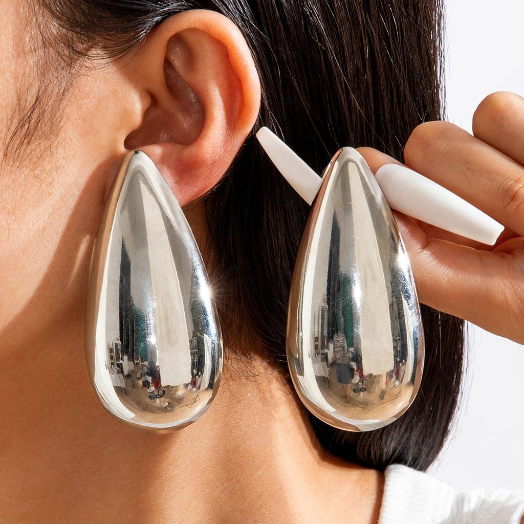 Figure-eight Twist Large Water Drop Iron Earrings Design Sense Geometric Square Twist Earrings Earrings