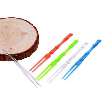 80 Stück Mini-Farbe Transparent Einweg-Gabeln für Party Bbq Sticks Picks Spieß Set Haus Esstisch Kunststoff Lebensmittel Kuchen Obst Gabel
