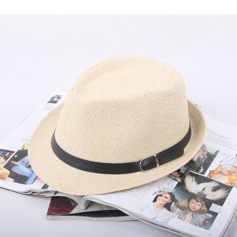 Parent-child Sun Hat Summer Sun Hat Men's Straw Sun Hat Children's British Top Hat Performance Jazz Hat