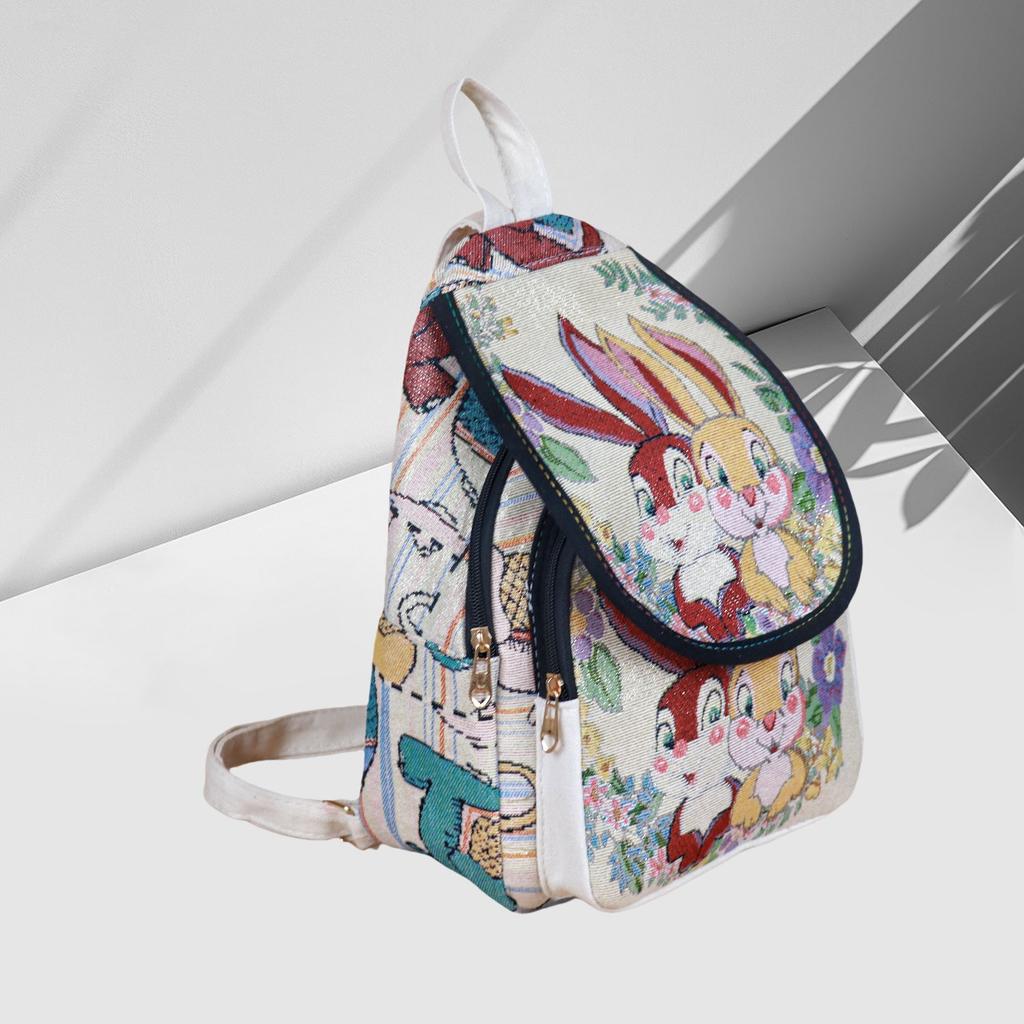 Backpack Embroidered Canvas Backpack for Women Cute Animal Floral Pattern Lightweight Travel Casual Backpack Small Daypack
