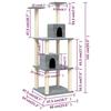 VidaXL Cat Tree with Sisal Scratching Posts Light Grey 141 Cm 171525