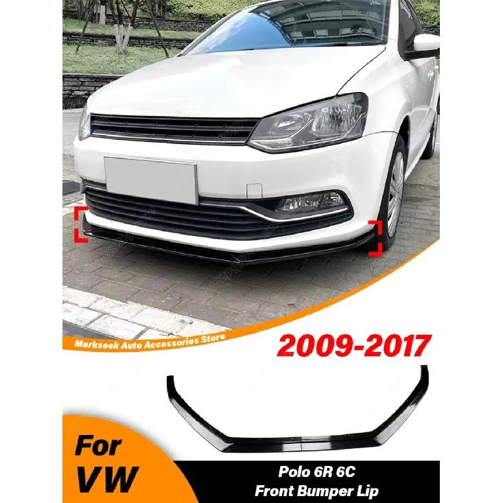For Volkswagen VW Polo 6R 6C 2009 2010 2011 2012 2013 2014 2015 2016 2017 Front Bumper Lip Splitter Exterior Accessories BodyKit