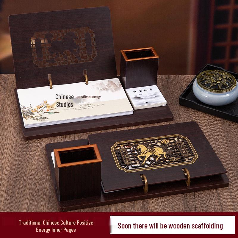 2026 Chinese Wooden Weekly Desk Calendar: Year of the Horse Creative Ornament Gift Set