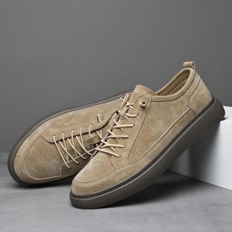Suede Leather Business Formal Shoes Cow Leather Soft Men Sneakers Mens Outdoor Casual Shoes New British Style Male Oxford Shoes