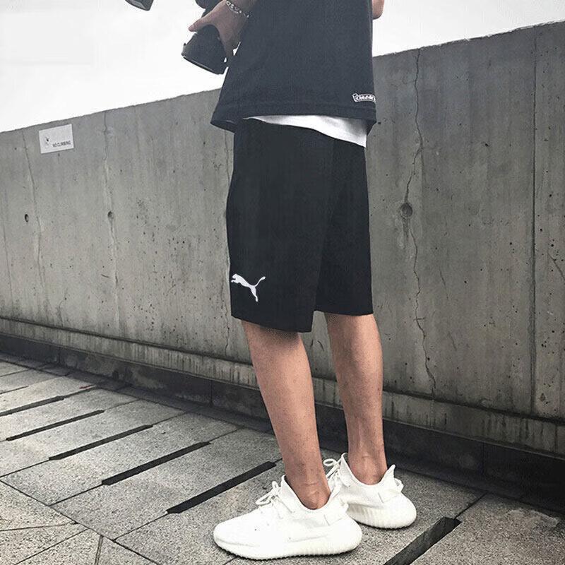 Puma Sport Casual Pure Color Running Fitness Shorts Men Shorts Black 586709-51