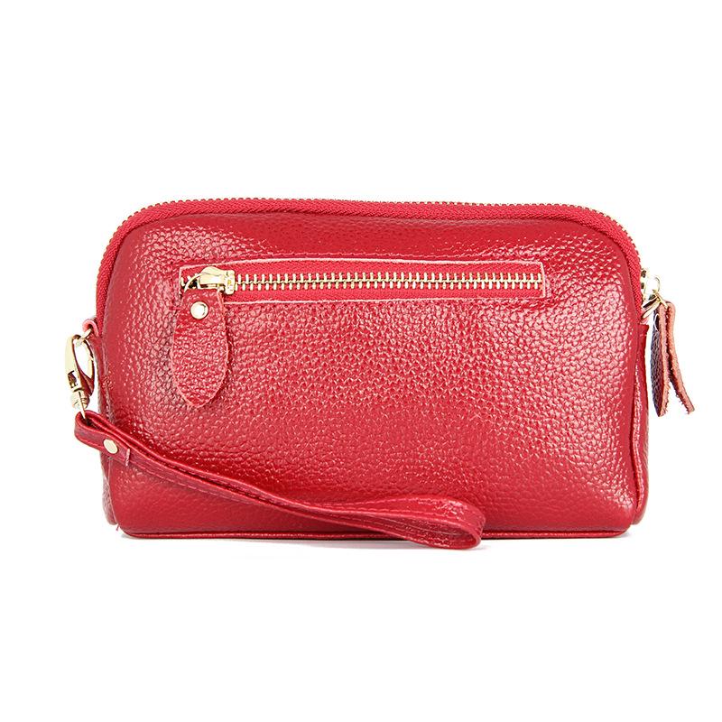 Genuine Leather Women's Korean Style Shoulder Bag - Large Capacity Crossbody with Zipper and Simple Stitching