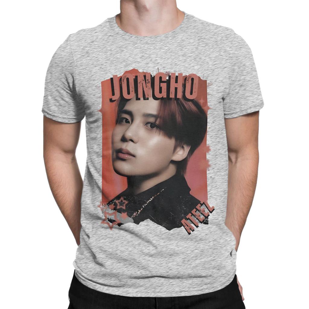 Aateez Jongho Kpop Group Collage Design Graphic 100 Cotton TShirt Aateez Tees Tops For Unisex
