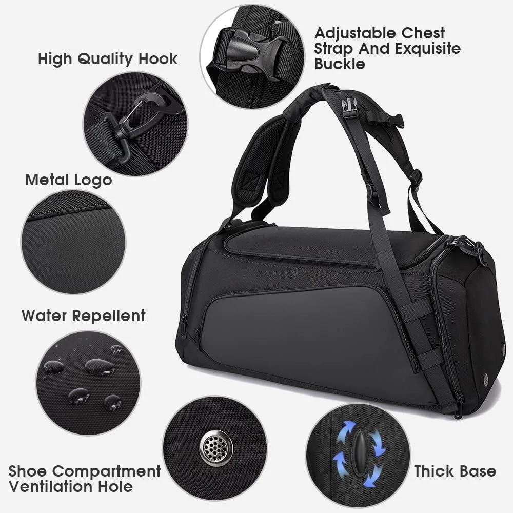 Gym Sports Duffel Backpack for Man & Women Durable and Non-deformable Material Mutifunction Pockets Fitness Bag