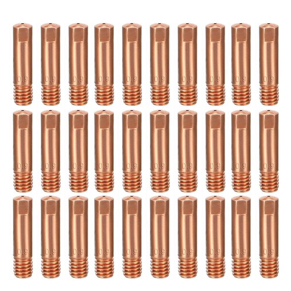30pcs Welding Tips For Mig Welding Contact Tips 0.035"/0.9mm Copper Welder Tips For 15AK Accessories
