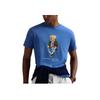 Polo Ralph Lauren Logo Buchstaben Print Muster Rundhals Kurzarm T-Shirt Herren Oberteile Blau 710958193-001