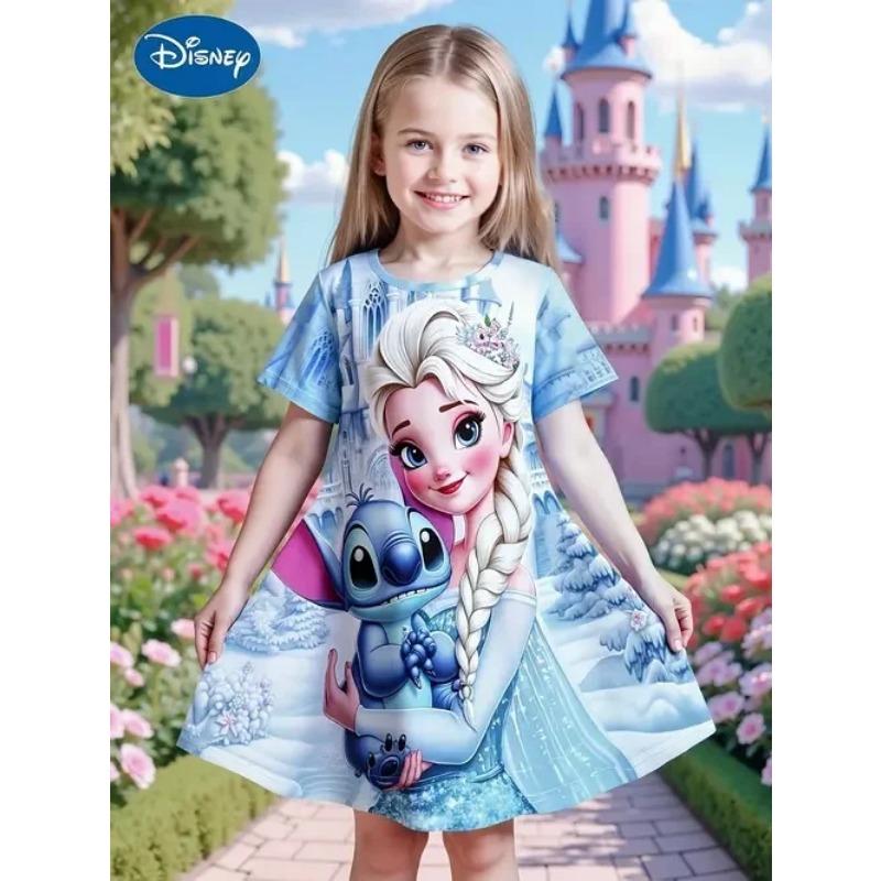 Popolare Miniso Estivo Bambina Nuova Moda Vestito Ragazza Comodo Casa Esterno Cartone Animato Carino Vestito Stampa 3D