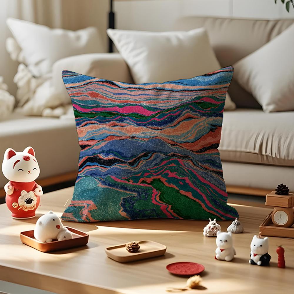 ART Meridian By Cushion Cover Antidustmite Pillowcase Invisible Zipper Silky Short Plush Sofa Cushion Cover 30X30cm