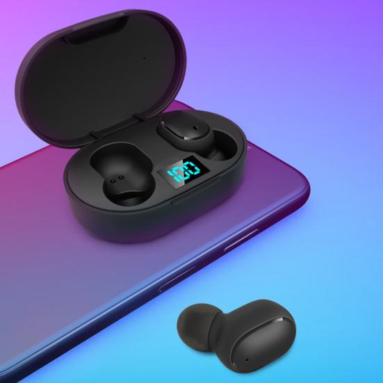 E6S Wireless 6D Stereo V5.0 Bluetooth-compatible In-ear Earbuds Sports Earphones with Mic