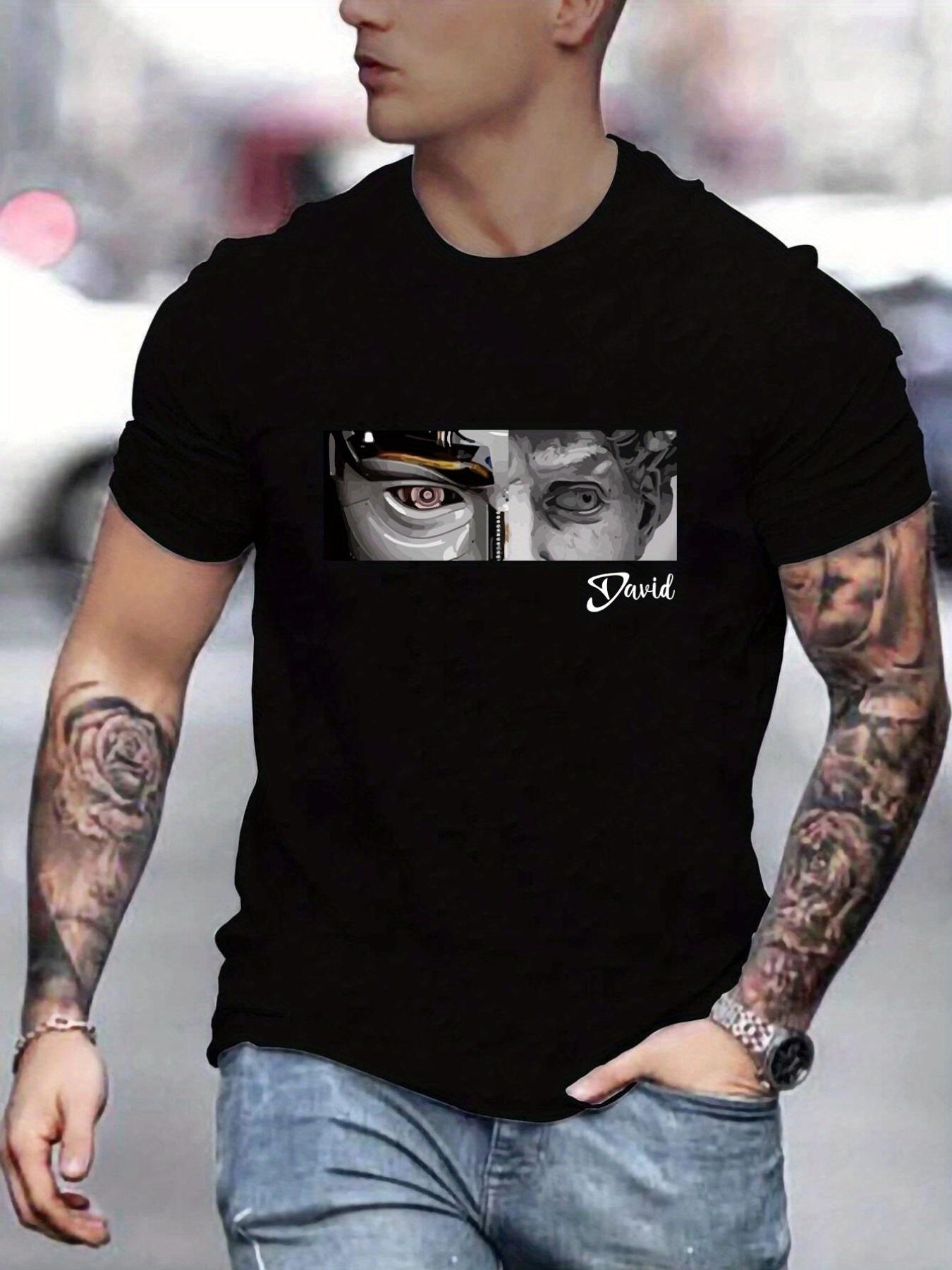 

Stylish Letter Pattern Print Men s T-shirt, Graphic Tee Men s Summer Clothes, Men s Outfits XXXXXL чёрный