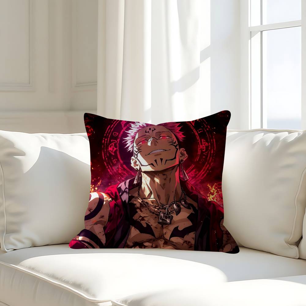 

Jujutsu-Kaisen S-Сукуна Персонализированная наволочка-пыльник для подушки Спальня Детская вечеринка Декорация Наволочка День рождения Детский подарок 16x16Inch