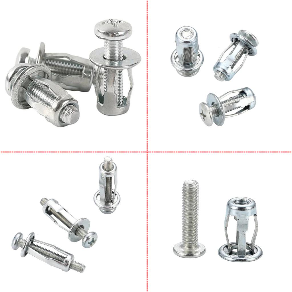 30pcs M4M5M6Jack Nuts Screw Petal Screw Anchors Petal Expansion Plugs for Curtain Expansion Clamp Petal Rivet Lock Jack Nut Bolt
