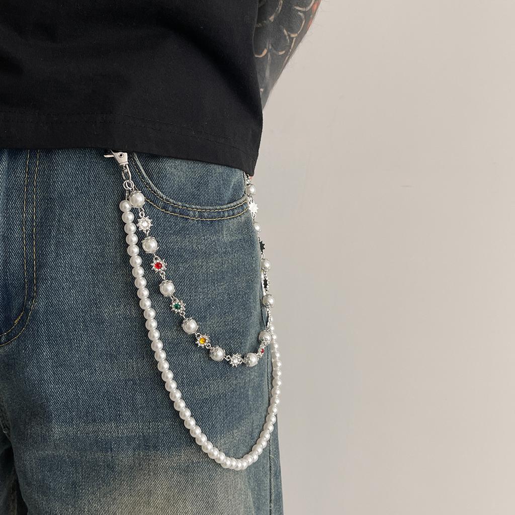 Ingemark Harajuku Hip Hop Rhinestone Keychains for Men Punk Wallet Belt Chain Trousers Hipster Pant Jeans Chain Street Jewelry
