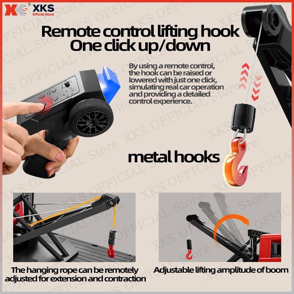 Xks Mn82T Lc79 1:12 Scale Rc Car 4Wd 2.4G Remote Control Pickup Crane - Off-Road Climbing Toy For Kids Christmas Gift