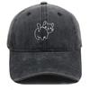 Cotton Fabric Baseball Cap Butt Cat Embroidery Baseball Hat Vintage Dad Hat  Outdoor