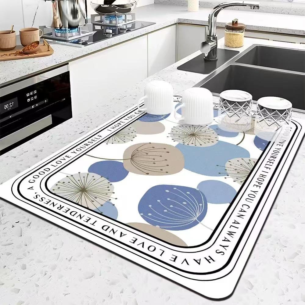 Nordic Light Luxury Kitchen Countertop Drain Mat Technology Cloth Bathroom Bathroom Absorbent Non-slip Quick Dry Mat