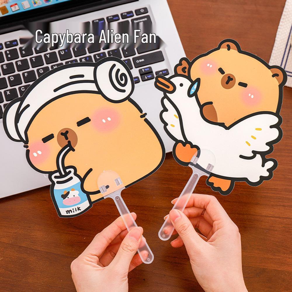 Capybara Cartoon Alien Hand Fan - Cute Summer Fan for Students