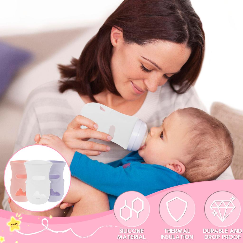 6/2pc Baby Bottle Sleeve Silicone Insulation Cover Anti Scalding Feeding Bottle Bag Compatible with AVENT 4/8Oz Baby Bottle Case