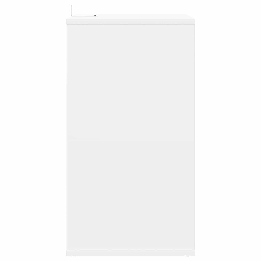 Record Storage Cabinet White 38 X 33 X 61 Cm Engineered Wood
